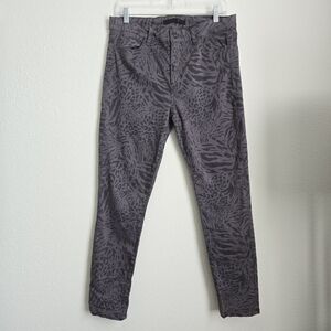 Joe's Jeans Animal Print The Icon Mid Rise Skinny Ankle Gray Women's Size 32